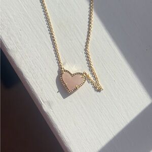Kendra Scott Gold and Pink Heart Necklace